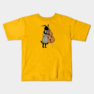 Cute Musician Playing Contrabass Kids T-Shirt